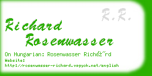 richard rosenwasser business card